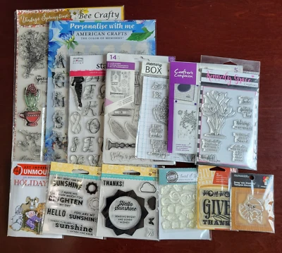 Large Lot of 13 Packages Clear Stamps Crafting Scrapbooking Card Making - Image 1 of 4