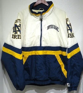 Vintage Notre Dame STARTER Puffer Jacket XL 90s Fighting Irish Winter White Pullover - Bild 1 von 11