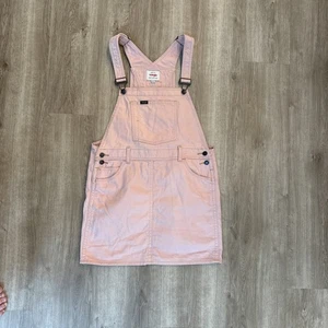 Wrangler Pink Overall Skirt S Bib Dress Utility Denim Skirtall Y2K Western - Picture 1 of 21