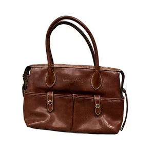 Dooney & Bourke Florentine Leather Small East/West Satchel Dark Saddle Brown - Picture 1 of 10