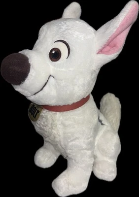 Disney Parks Bolt Plush White Dog Stuffed Animal Sitting Embroidered Eyes AN - Image 1 of 3