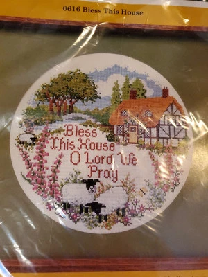 The Creative Circle Counted Cross Stitch Bless This House Oh Lord we Pray 1985 - Image 1 of 4