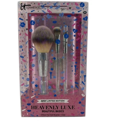 IT Cosmetics Limited Edition Heavenly Luxe Beautiful Basics 3 Pcs Brush Set Case - Image 1 of 4