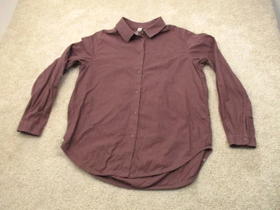 Lululemon Full Day Ahead Flannel Button Down Shirt Women’s Size 8 Purple - Image 1 of 4