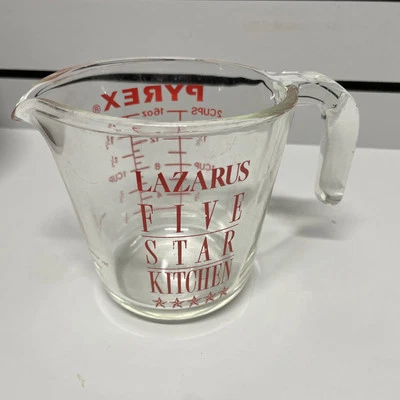 Pyrex 2 Cups Measuring Cup Clear Glass Rare ~ LAZARUS FIVE STAR KITCHEN ~ 516 - Image 1 of 4