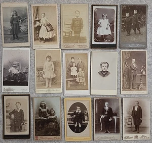 Lot 15 CDV children baby portrait business card photo 19th century (2) - Picture 1 of 1