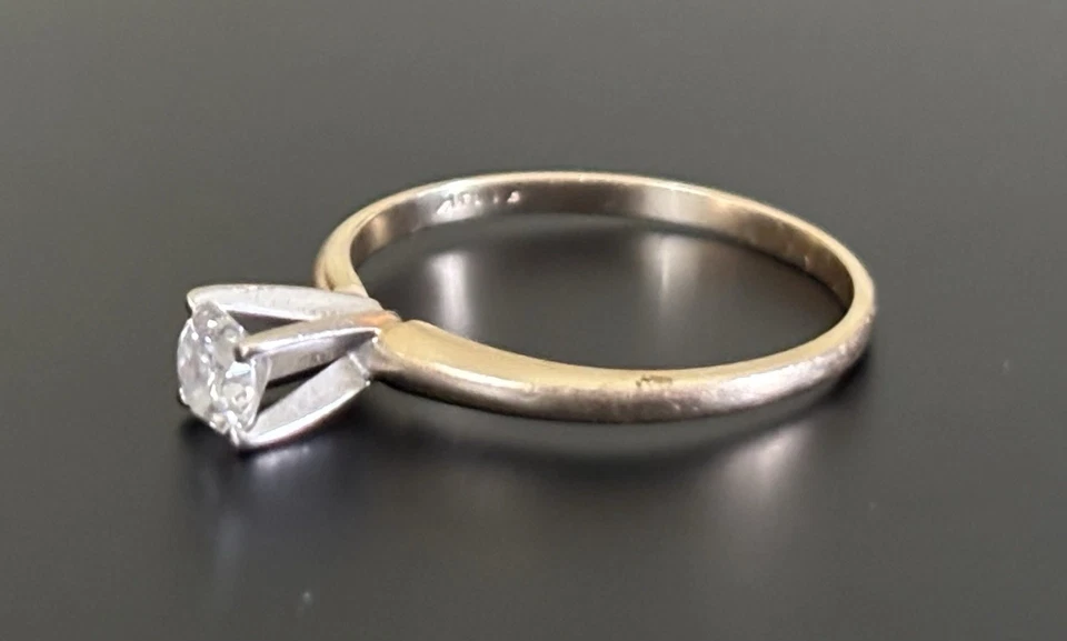  14K Gold Diamond Solitaire Ring – IGRB Hallmark – Approx. 0.33ct – 5cm - Image 1 of 4