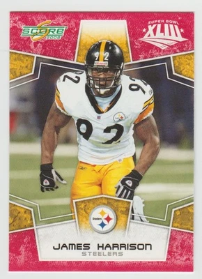 JAMES HARRISON 2008 Score Super Bowl XLIII RED #255 Rare Rookie Card SP RC - Image 1 of 2