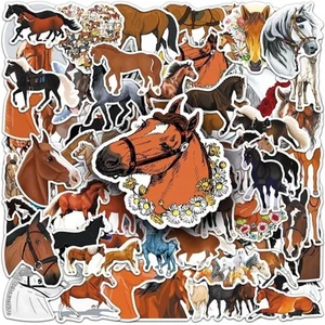 100 Pieces Horse Stickers for Water Bottle|Vinyl Waterproof Decals Laptop - Picture 1 of 4
