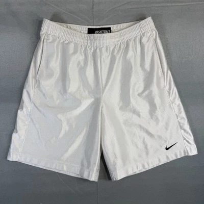 Pantalones Cortos de Baloncesto Nike De Colección Para Hombres XL Blanco Deslumbrante Brillante Deportes Swoosh Y2K Foto 1 de 4