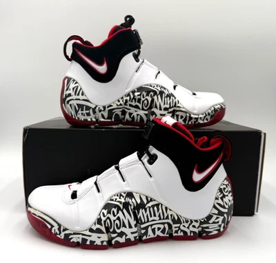 Nike Zoom Lebron 4 IV White Black "GRAFFITI" Men's Size 9.5 DJ4888-100 - Image 1 of 4