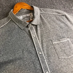 Tommy Bahama Polo Shirt Mens 2XL Gray IslandZone Performance Short Sleeve Button - Picture 1 of 11