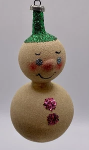 VTG Mouth-Blown Soffieria De Carlini Glass Ornament, MICA SNOWMAN. Very Rare. - Picture 1 of 10