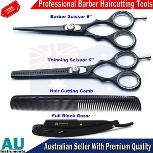 HAIRDRESSING SCISSORS BARBER SALON HAIR CUTTING SHEARS RAZOR SHARP AND COMB - Picture 1 of 5