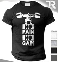 NEW NO PAIN NO GAIN T-SHIRT MMA GYM BODYBUILDING BEAST MOTIVATION CLOTHING UFC