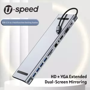11-in-1 USB 2.0/3.0 100Mbps Network Card Laptop Base Expansion Converter HUB - Picture 1 of 4