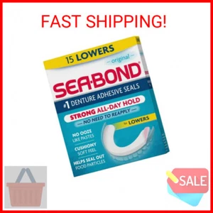 Sea Bond Secure Denture Adhesive Seals, Original Lowers, Zinc-Free, All-Day-Hold - Picture 1 of 2