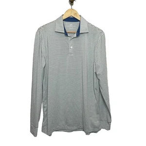 Camisa Southern Tide Para Hombre M Gris Polo Rayas Manga Larga Rendimiento Elastizada - Imagen 1 de 7