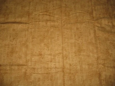 Cotton Fabric Studio E Jodi Barrows #3010 Gold Words 2 Yds Quilt Sewing CLEAN - Image 1 of 4