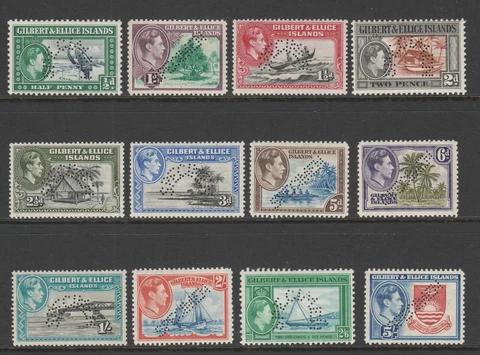 Gilbert & Ellice Is. 1939-55 Complete set perf. SPECIMEN SG 43s-54s Mint Cover