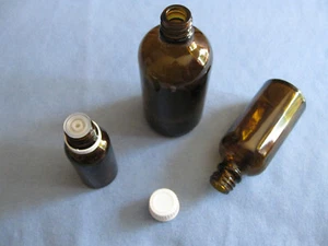 8x Tropfflaschen DIN 18 Braun Glas Flasche Tropf Tropfeinsatz 20ml 50ml 100ml " - Bild 1 von 4