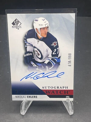 2015-16 NIKOLAJ EHLERS UD SP AUTHENTIC FUTURE WATCH AUTO RC #285, SN 878/999 - Image 1 of 2