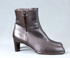 Stuart Weitzman 5 M Brown Leather Pull On Ankle Mid Heel Almond Boots Booties