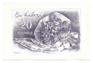 TEREZIA KISS: Exlibris 20 éves házassági evfordulóra Dr. Gombosék, 1978 - Imagen 1 de 1
