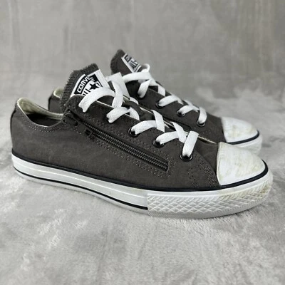 Converse Chuck Taylor All Star Shoes Junior 4 Grey Zipper Unisex Sneakers Youth - Image 1 of 4