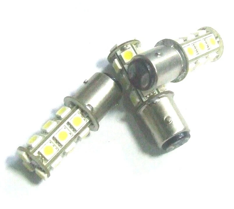 BAY2D LAMPADA ATTACCO BAY18 LED 5050 DC24 VOLT 6500 KELVIN BIANCO DUE FILAMENTI - Immagine 1 di 1