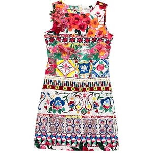 Desigual Dress Women S White Multi Floral Americana Penn Dutch Colorful Cottage - Picture 1 of 12