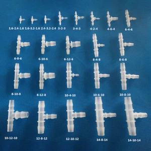 T-Stück Verbinder Schlauchverbinder Reduzierer PP Kunststoff Schlauch Fittings - Picture 1 of 28