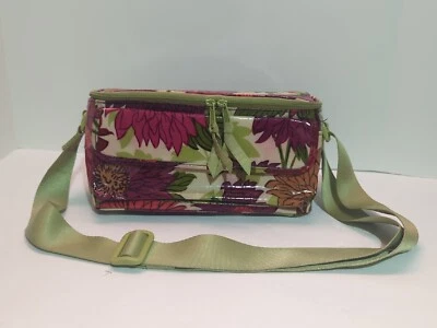 VERA BRADLEY Coated Vinyl LUNCH BOX Bag Tote Floral Design Hello Dahlia! - Imagem 1 de 4