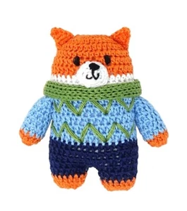 Melange Collection Handmade Adorable crochet fox in sweater Christmas Decoration - Picture 1 of 10