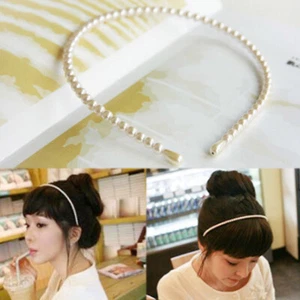 US Women Elegant Big Pearl Headband Girls Crystal Hairband Hair Hoop Accessories - Picture 1 of 12