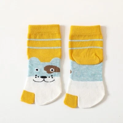 3 pares de calcetines divididos de dos dedos para niños y niñas y niños lindos con estampado animal japonés Tabi cómodo Foto 1 de 4