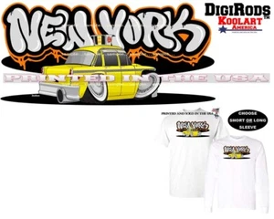 Nueva York Taxi Taxi Graffiti Fondo Koolart DigiRods Dibujos Animados Arte Coche Camiseta  - Imagen 1 de 6