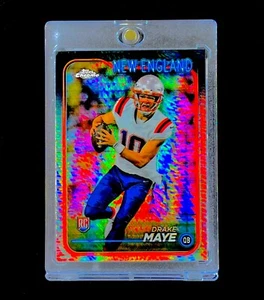 DRAKE MAYE ROOKIE HYPER REFRACTOR SILVER HOLO Prizm RC Non Auto Rare - PATRIOTS - Picture 1 of 5
