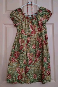 Handmade Floral Size 8 Cotton Blend Girls Short Sleeve Dress - Picture 1 of 5