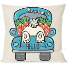 Easter Family SofaThrow Pillow Cover Rabbit Bunny Cushion Case Spring Series UK 