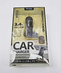Car Charger For iPhone and samsung 3.4A Fast Charge 18W PD Type C USB Adapter - Picture 1 of 1