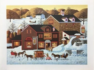 Charles Wysocki Page's Bake Shop Firmato Stampa Arte Rara # 1000 di 1000 - Foto 1 di 1