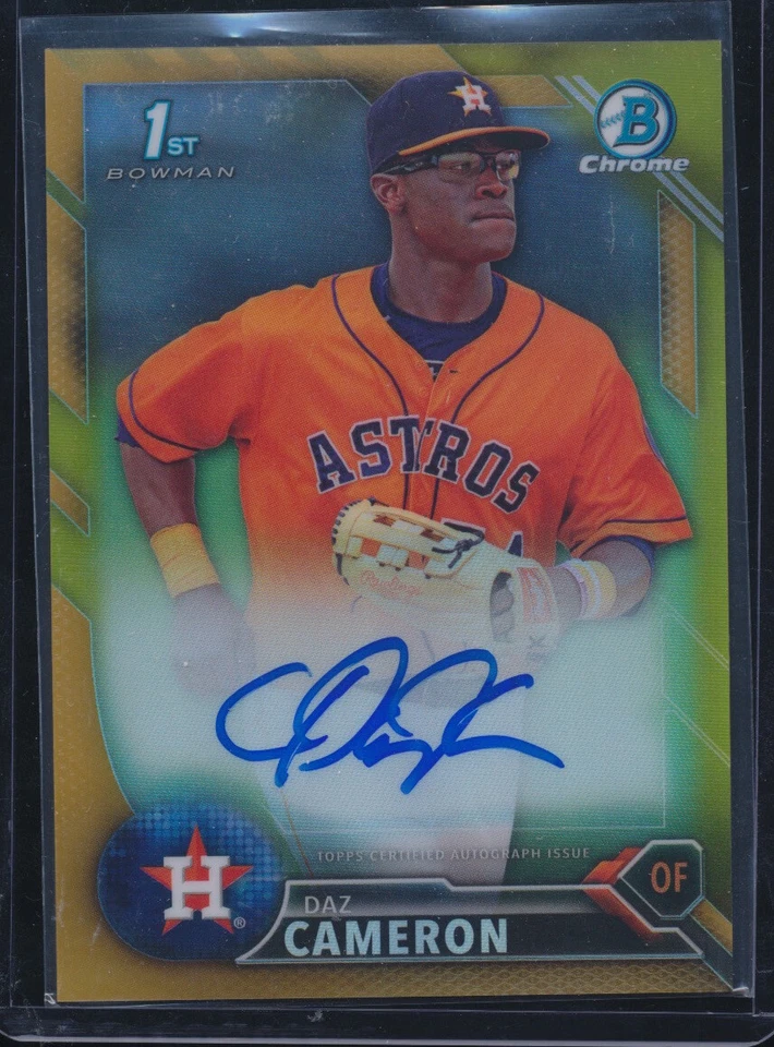 2016 Bowman Chrome Daz Cameron Auto Gold Ref /50! Astros Prospect RC Rookie - Image 1 of 1
