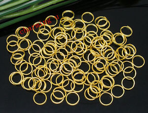 100 pz anellini doppio giro colore oro  8mm ,bijoux