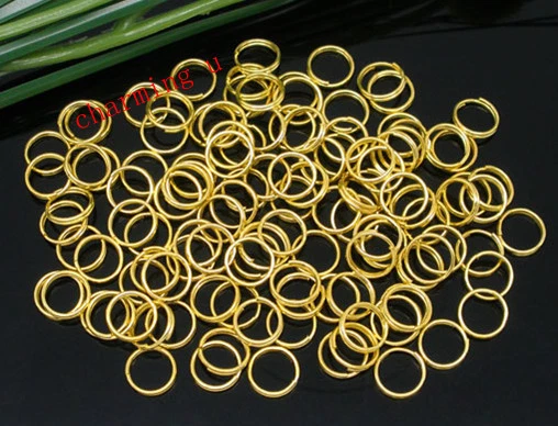 100 pz anellini doppio giro colore oro 8mm ,bijoux
