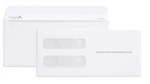 100- 1099 NEC Tax Form Envelopes, Fits 3 Part 1099 NEC 2024 Forms, 3 13/16’’ X 8 - Imagen 1 de 1
