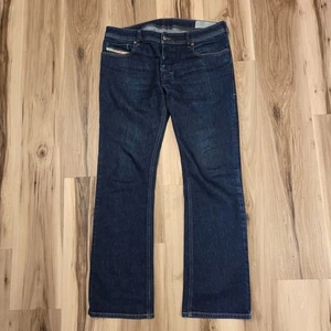 Mens Diesel Jeans 34X32 Dark Blue Zatiny Bootcut Button Fly Denim Wash 084HN - Picture 1 of 12
