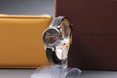 [N scatola come nuova] Louis Vuitton Tambour Q1211 27 mm marrone orologio al ... - Immagine 1 di 4