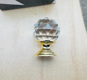 NEW Alno crystal & gold knob / drawer pull - Picture 1 of 4