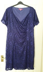 Changes By Together Ladies Lace Cross Over Dress, Purple, Size 24 - Picture 1 of 6